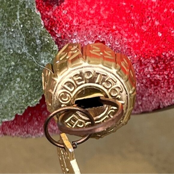 Vintage Dept. 56 Blown Glass "Sugared" Half Apple Ornaments Set of 2 - Picture 9 of 13